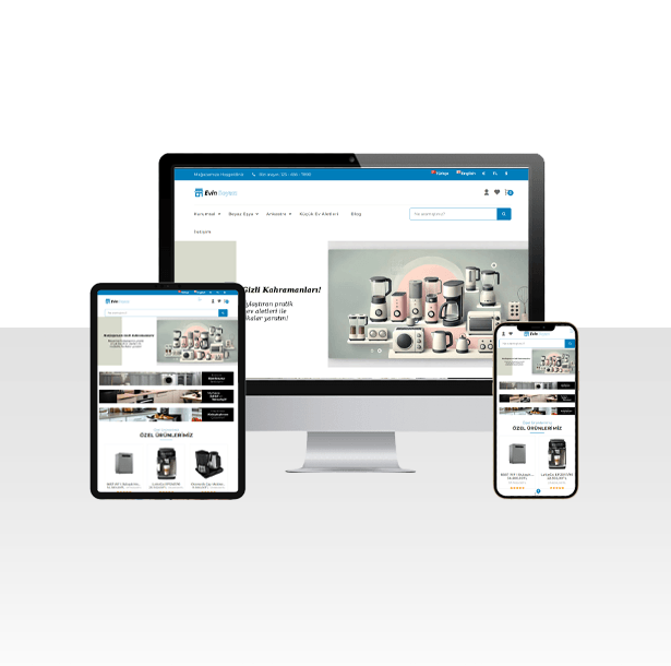 E-Ticaret Beyaz Eşya Satışı Web Sitesi Paketi – Evin