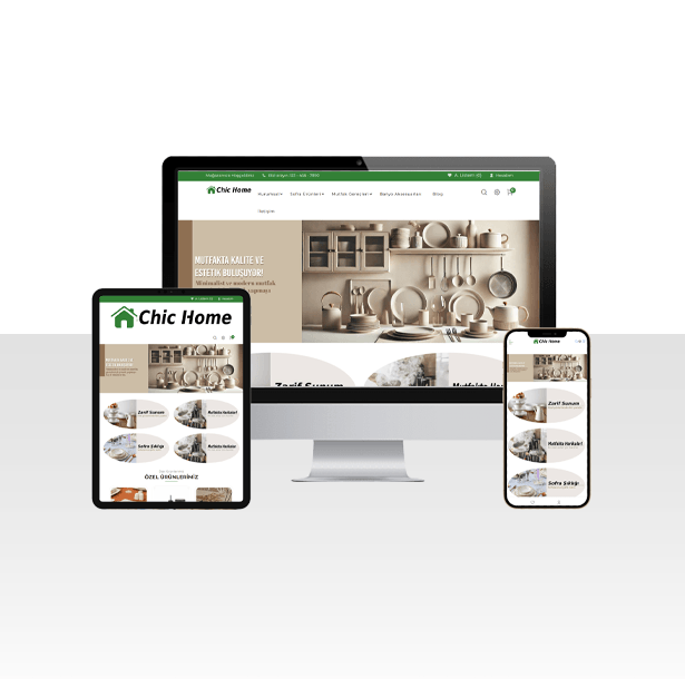 E-Ticaret Mutfak Ürünleri Satışı Web Sitesi Paketi – Chic
