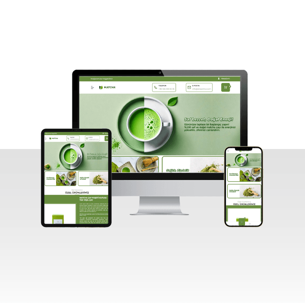 Özel Tek Ürün E-Ticaret Satış Web Sitesi Paketi – Matcha