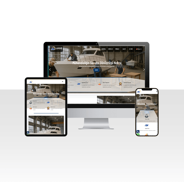 Tekne , Yat Üretimi ve Servisi Web Sitesi Paketi – Mavi