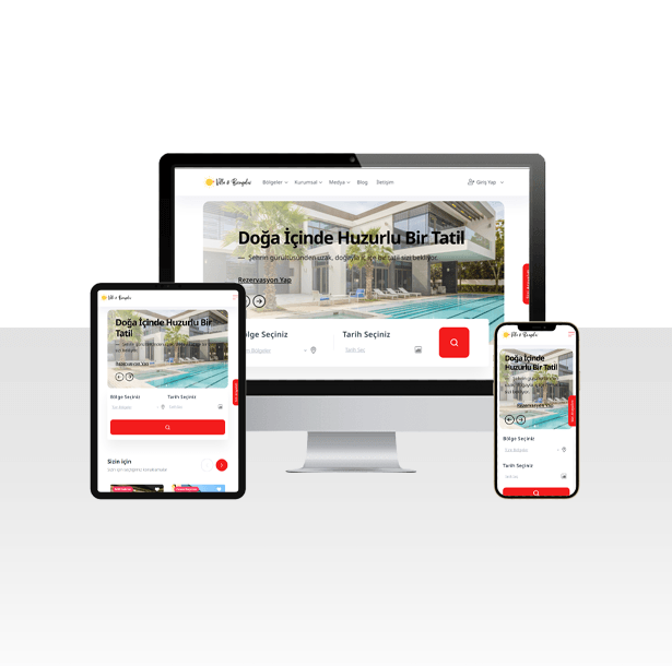 Villa ve Bungalov Kiralama Web Sitesi Paketi – Lüks